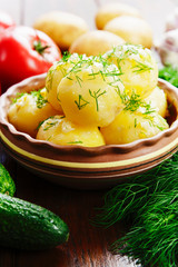 Boiled potatoes with dill