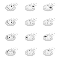 Obraz premium Stopwatch vector icon isometric view.