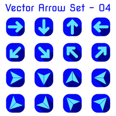 Vector Arrow Set Blue Theme. Arrows vector collection with abstract elements.