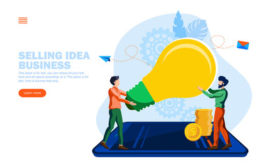 man giving idea , bulb to another man