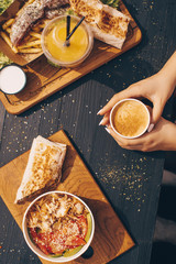 pizza in the restaurant