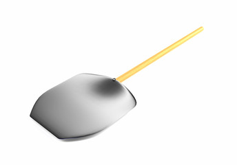 3d render shovel on white background pizza