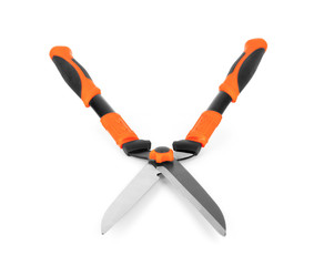 Garden shears isolated on a white background. Series garden tools