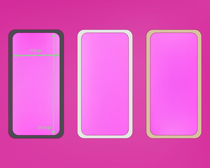 Mesh, magenta colored phone backgrounds kit.