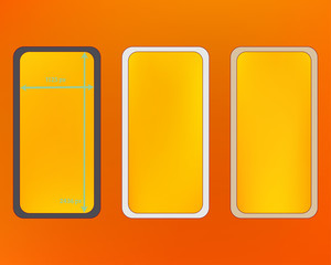 Mesh, orange red colored phone backgrounds kit.