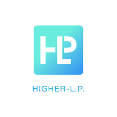 HLP monogram button design. Vector image.