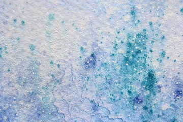 Snow Watercolor on Blue Background