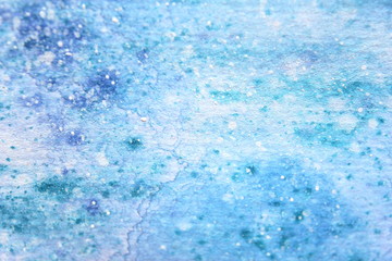 Snow Watercolor on Blue Background