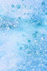 Snow Watercolor on Blue Background