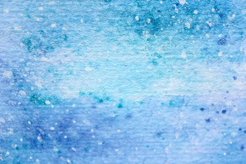 Snow Watercolor on Blue Background