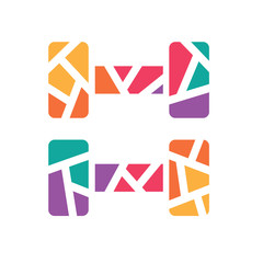 colorful dumbbell icon- vector illustration