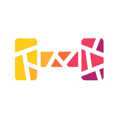 colorful dumbbell icon- vector illustration