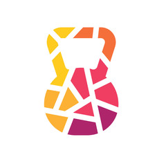 colorful geometric kettlebell icon- vector illustration