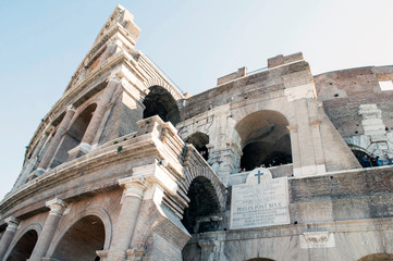 Detail of Colosseum in Rome Italy