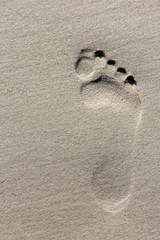 Footprint on sand