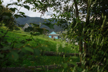 Fototapeta na wymiar village high in the mountains