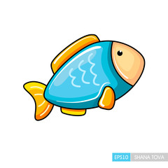 Fish. Rosh Hashanah icon. Shana tova