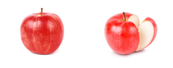 Two red apples. Isolated on white background.