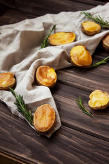 Rustic baked potatoes with rosemary