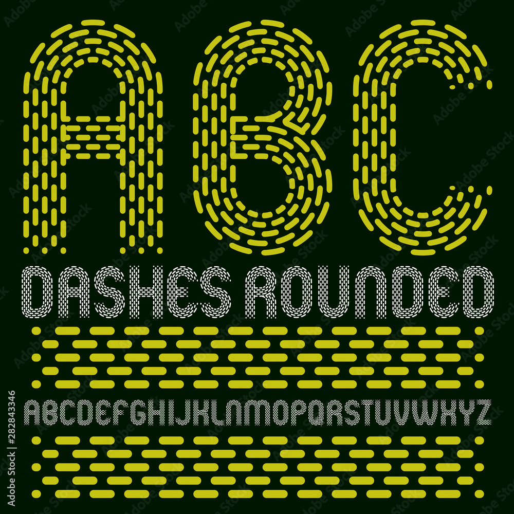 Poster set of trendy vector capital english alphabet letters isolated. rounded bold font, typescript for us