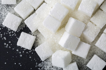 Background of sugar cube. Top view