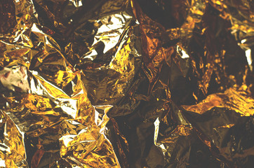 Abstract background of golden color from paper.