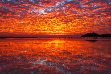 Sunrise with Clouds at Campeche Beach in Florianópolis Santa Catarina Brazil