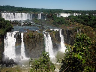 Fototapeta na wymiar Iguazu Falls with rainbow