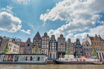 Architecture and colorful facades in Amsterdam.