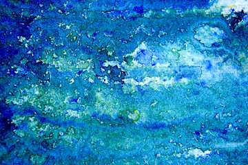 Obraz premium Blue with Green Watercolor Background