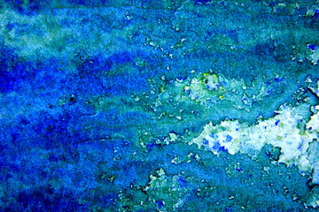 Blue with Green Watercolor Background
