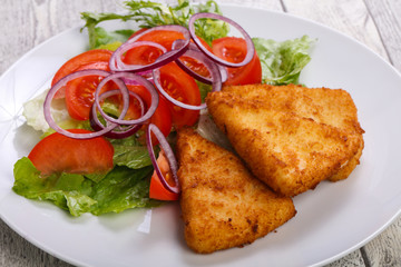 Roasted cheese with vegetables