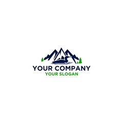 Common Loon in Mountain Logo Design Vector