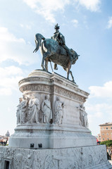 Fototapeta na wymiar Detail of sculptures and columns Altare della Patria Vittorio Emanuele II Monument Rome Italy