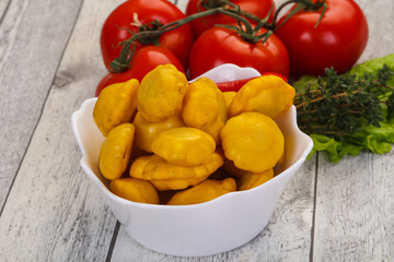 Tasty marinated patisson