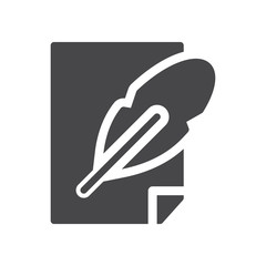 Paper, feather vector icon, simple sign for web site and mobile app.