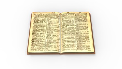 Obraz premium Classic book old isolated in white studio background 3d rendering