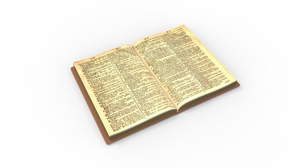 Obraz premium Classic book old isolated in white studio background 3d rendering