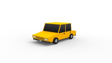 Cartoon cars isolated in white studio background