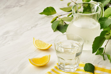 Birch juice. Traditional birch sap. A refreshing traditional Russian spring drink