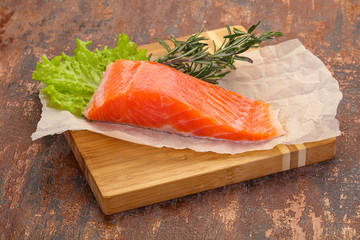 Piece of raw salmon