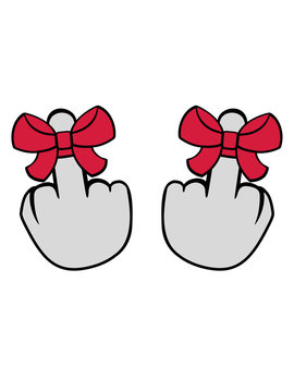 2 h&auml;nde wichser mittelfinger zeigen beleidigen fick dich fuck you off hand finger b&ouml;se gemein schenken geschenk schleife lustig geburtstag feiern party cool clipart stinkefinger
