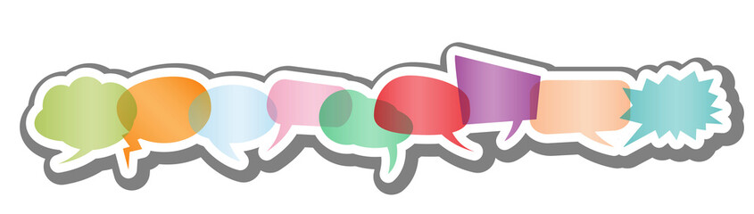 set of pastel colored comic speech bubbles or speech balloons on white background vector illustration