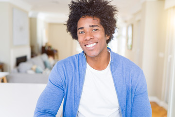 African American man at home with a happy and cool smile on face. Lucky person.