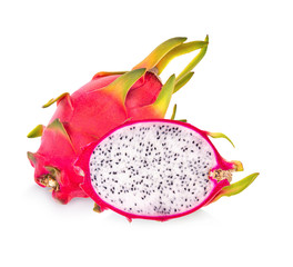 Dragon fruit, pitaya  isolated on white background