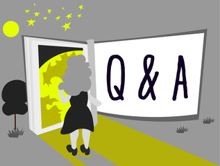 Text sign showing Q and A. Conceptual photo person or group people asks questions and another ones answer them.