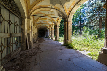 Fototapeta na wymiar Urban exploration in an abandoned monastery