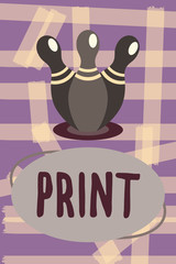 Writing note showing Print. Business photo showcasing involving transfer of text or designs to paper Softcopy to hardcopy.