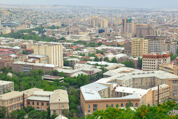 Fototapeta na wymiar View of the city of Yerevan. Summer time. Building