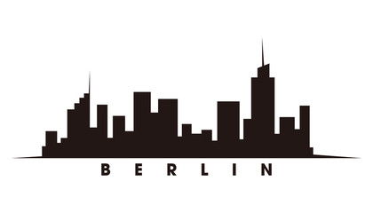 Naklejka premium Berlin skyline and landmarks silhouette vector